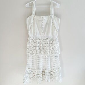 Boston Proper Sleeveless Two Tiered Lace Mini Dress